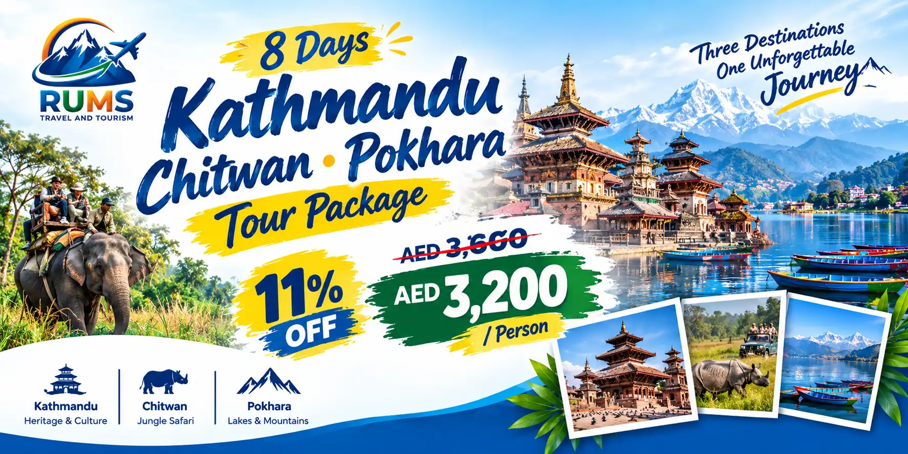 Kathmandu Chitwan Pokhara Tour Package Offer