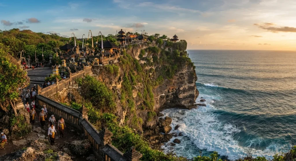 Ulluwate Temple Sunset in Bali, Indonesia